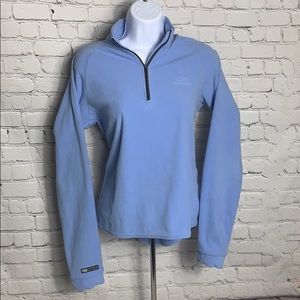 Brooks Running Fleece Womens SM Light Blue 1/2 zip